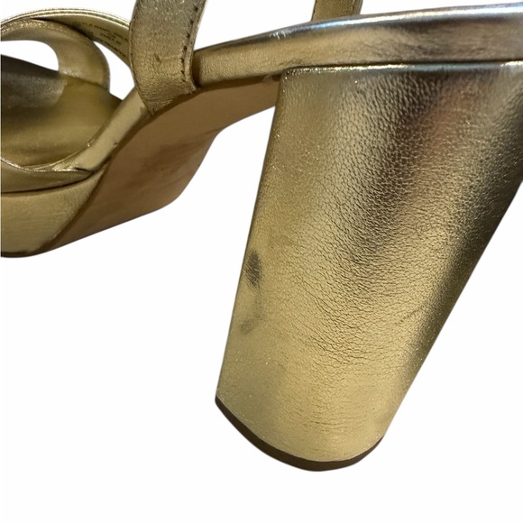 Kate Spade Metallic Gold Platform Sandals with Ankle Strap - Picture 7 of 9
